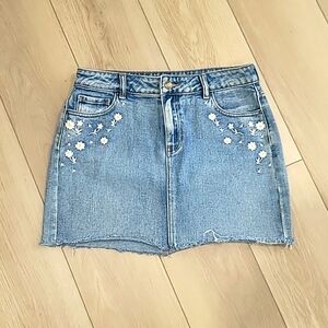 Lottie Moss Jeans Denim Embroided Mini Skirt